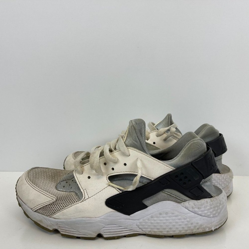 Nike Air Huarache Shoes Leather White Wolf Grey Mens Size 10 - Picture 1 of 6